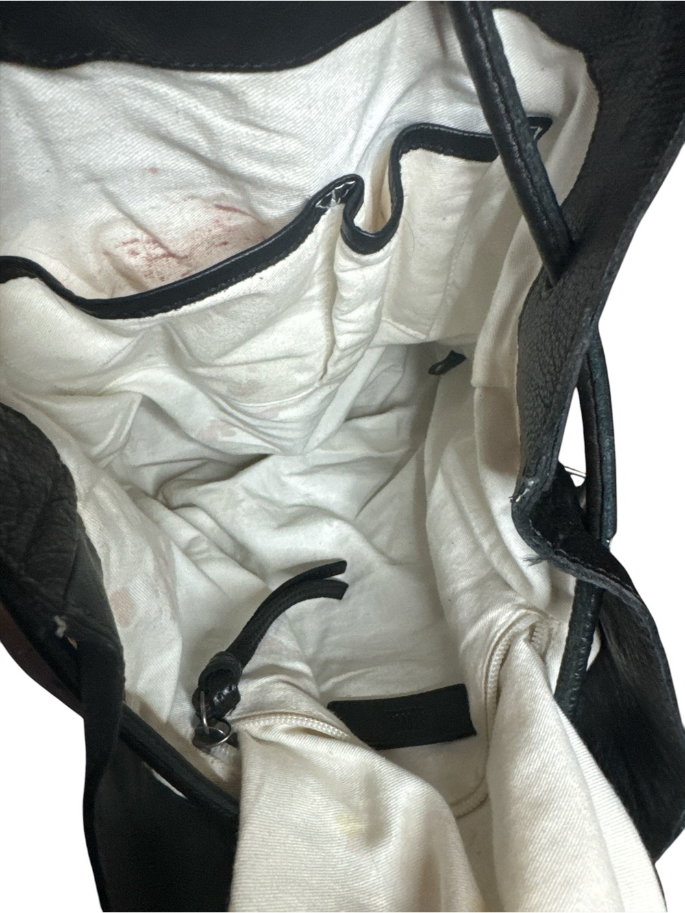 Frye Black Pebbled Leather Drawstring Backpack - Picture 6 of 8